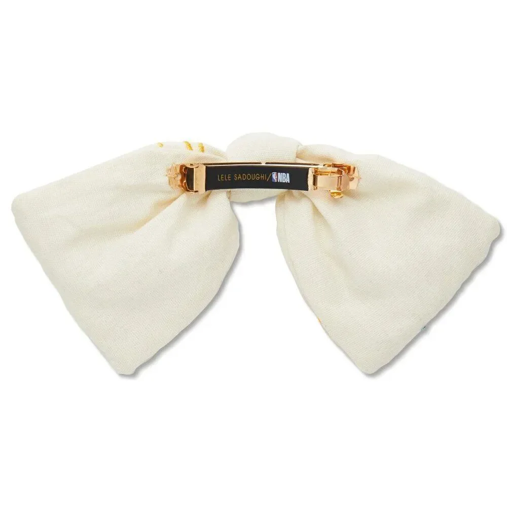 LELE SADOUGHI x LA LAKERS BASKETBALL NBA IVORY CLIP BOW BARRETTE w/BAG FAN NWT